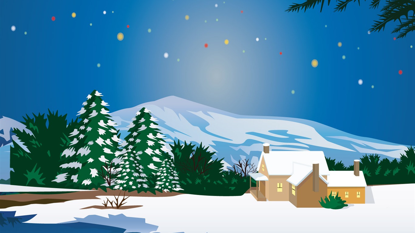 Vector Winter Wallpaper #9 - 1366x768