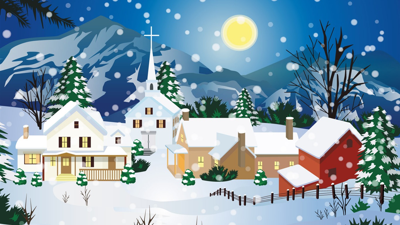 Vector Winter Wallpaper #17 - 1366x768