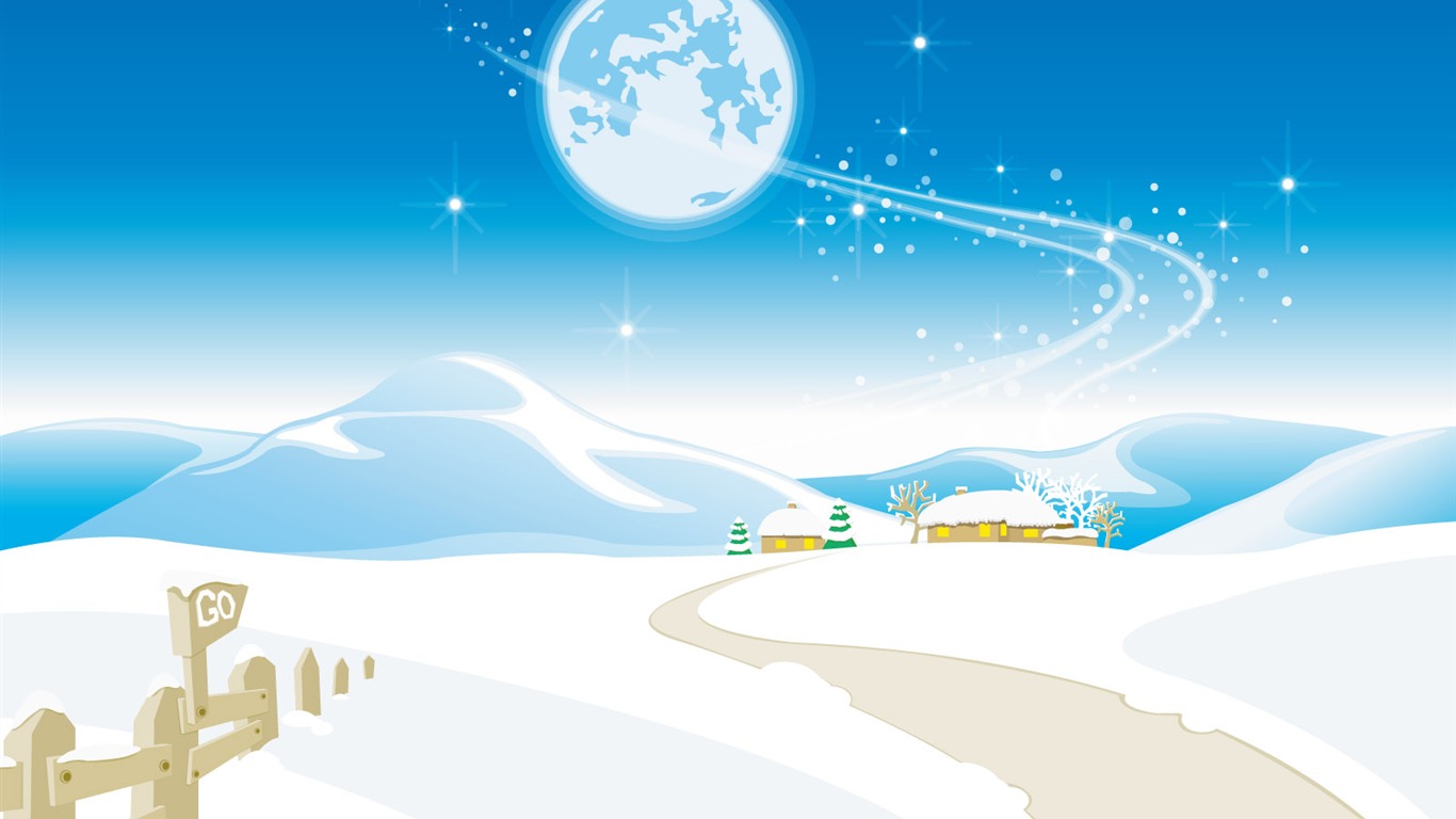 Vector Winter Wallpaper #18 - 1366x768