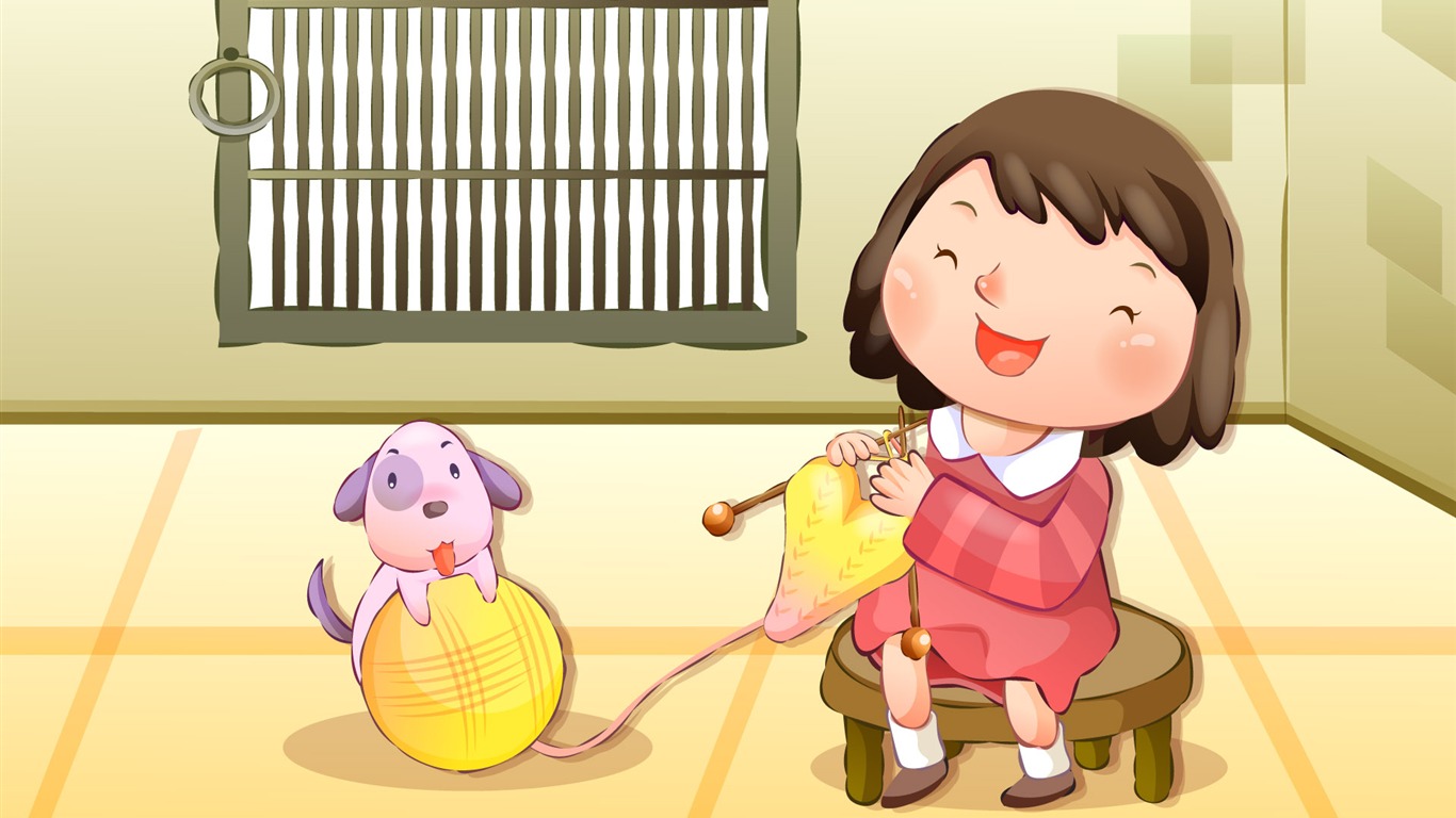 矢量快樂兒童壁紙(四) #19 - 1366x768