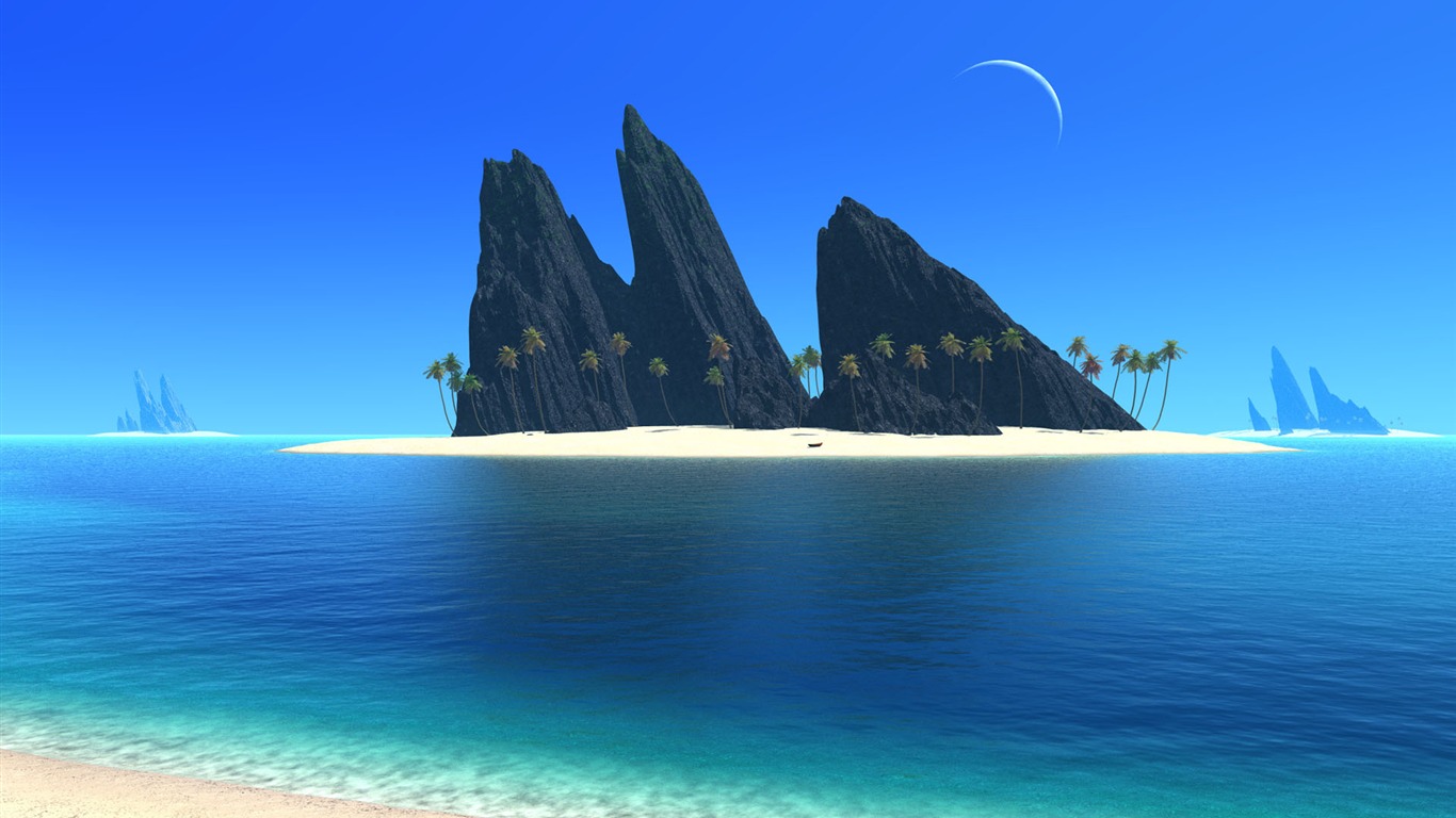 Digital three-dimensional design wallpaper (6) #13 - 1366x768
