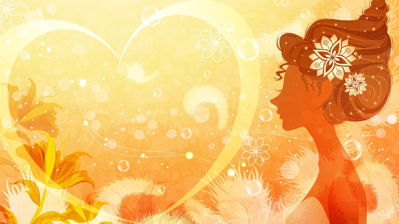 矢量女人花壁纸专辑(六)12 - 1366x768