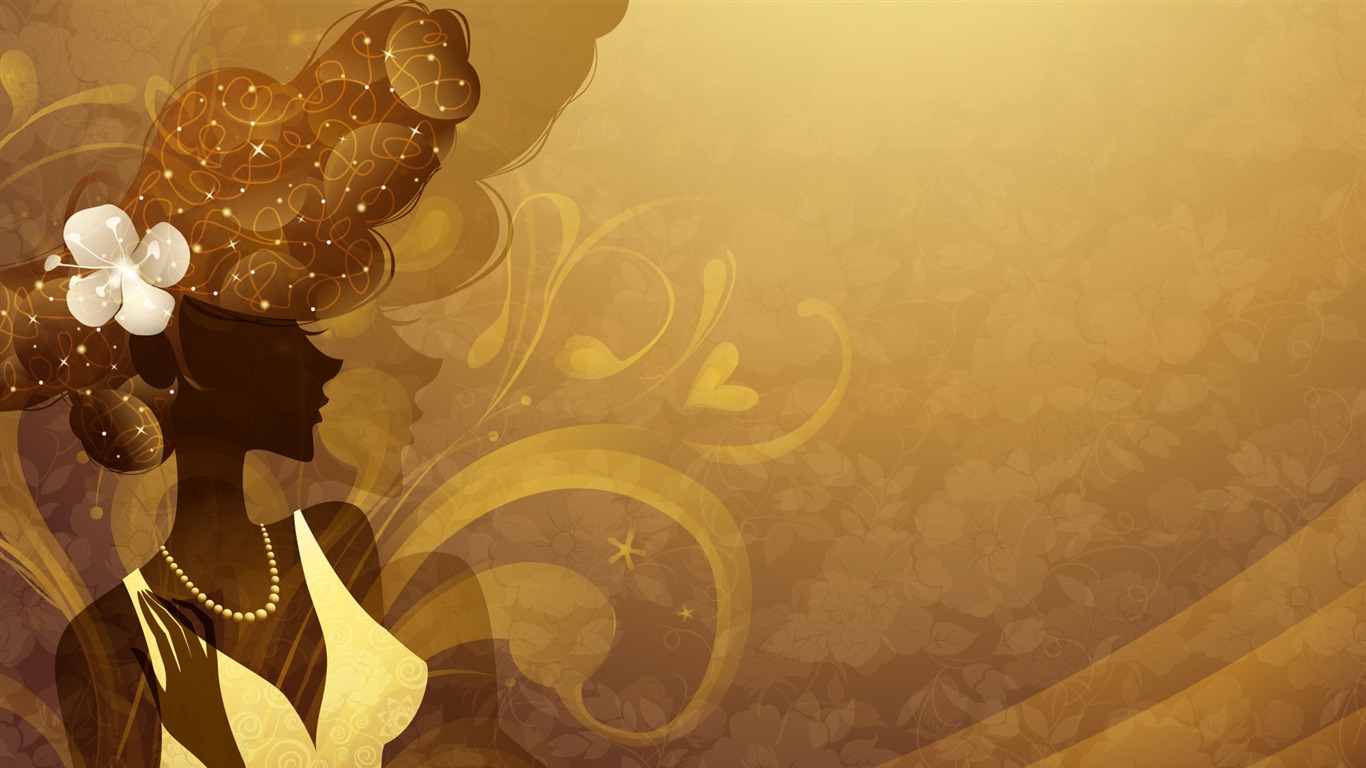矢量女人花壁纸专辑(六)15 - 1366x768