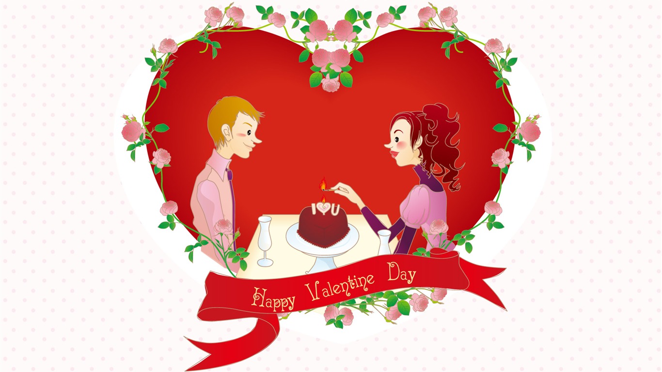 Valentýna Tapety na plochu láska Téma (2) #16 - 1366x768