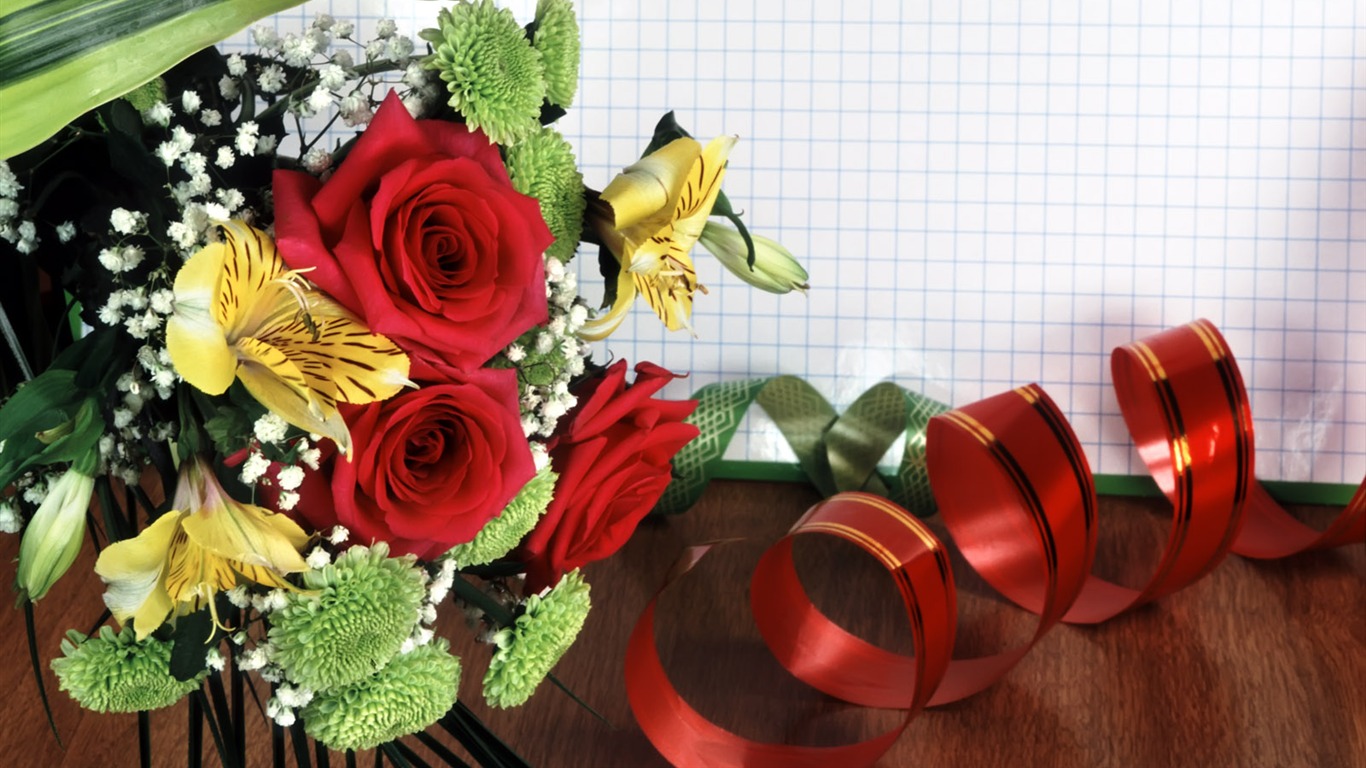Flowers and Instrument wallpaper #7 - 1366x768