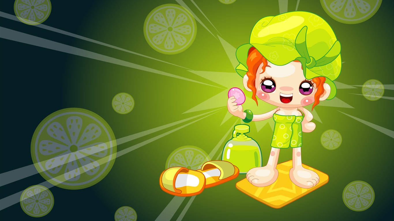 Vector Cartoon Child Wallpaper (1) #3 - 1366x768