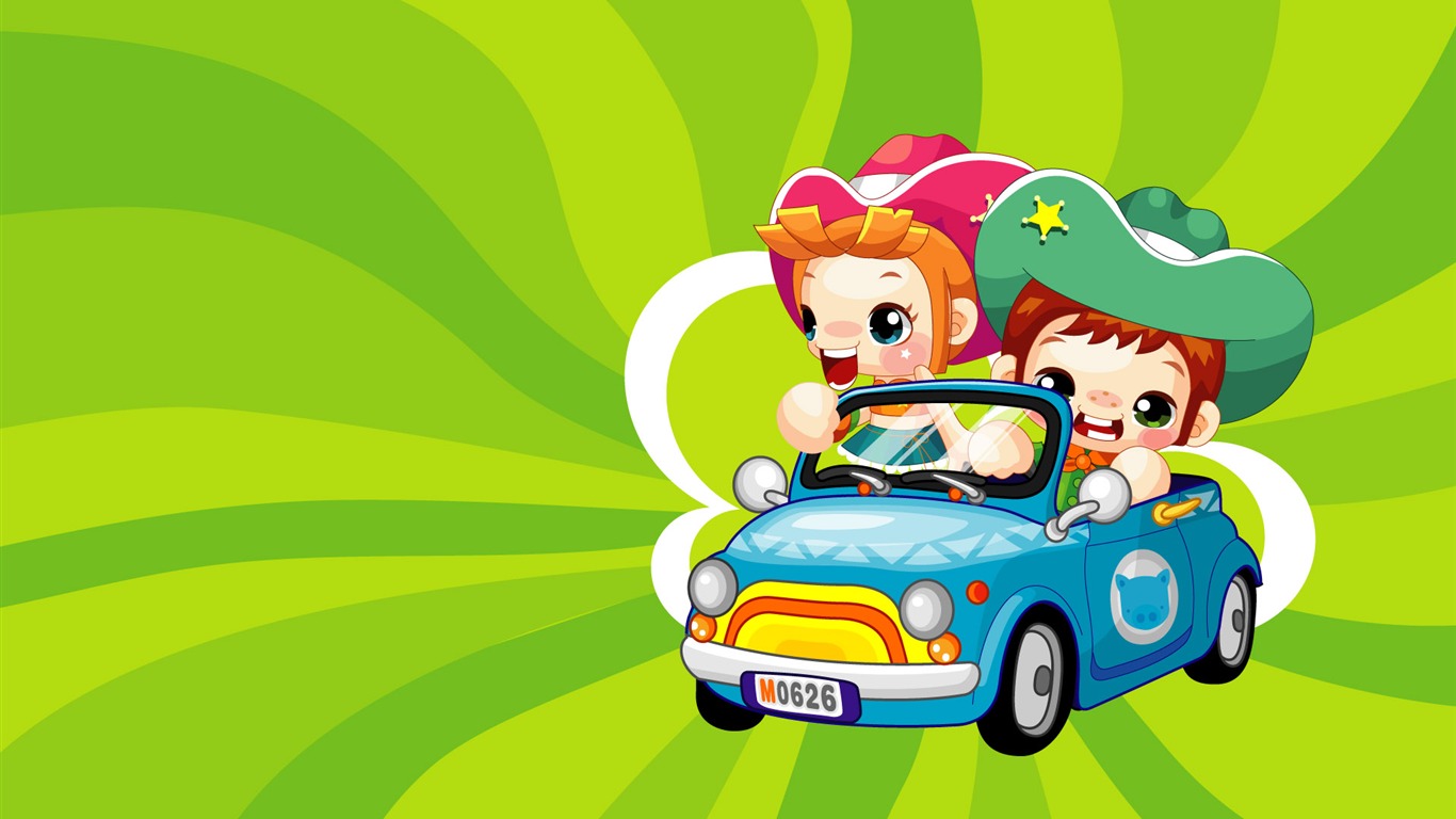 Vector Cartoon Child Wallpaper (1) #8 - 1366x768