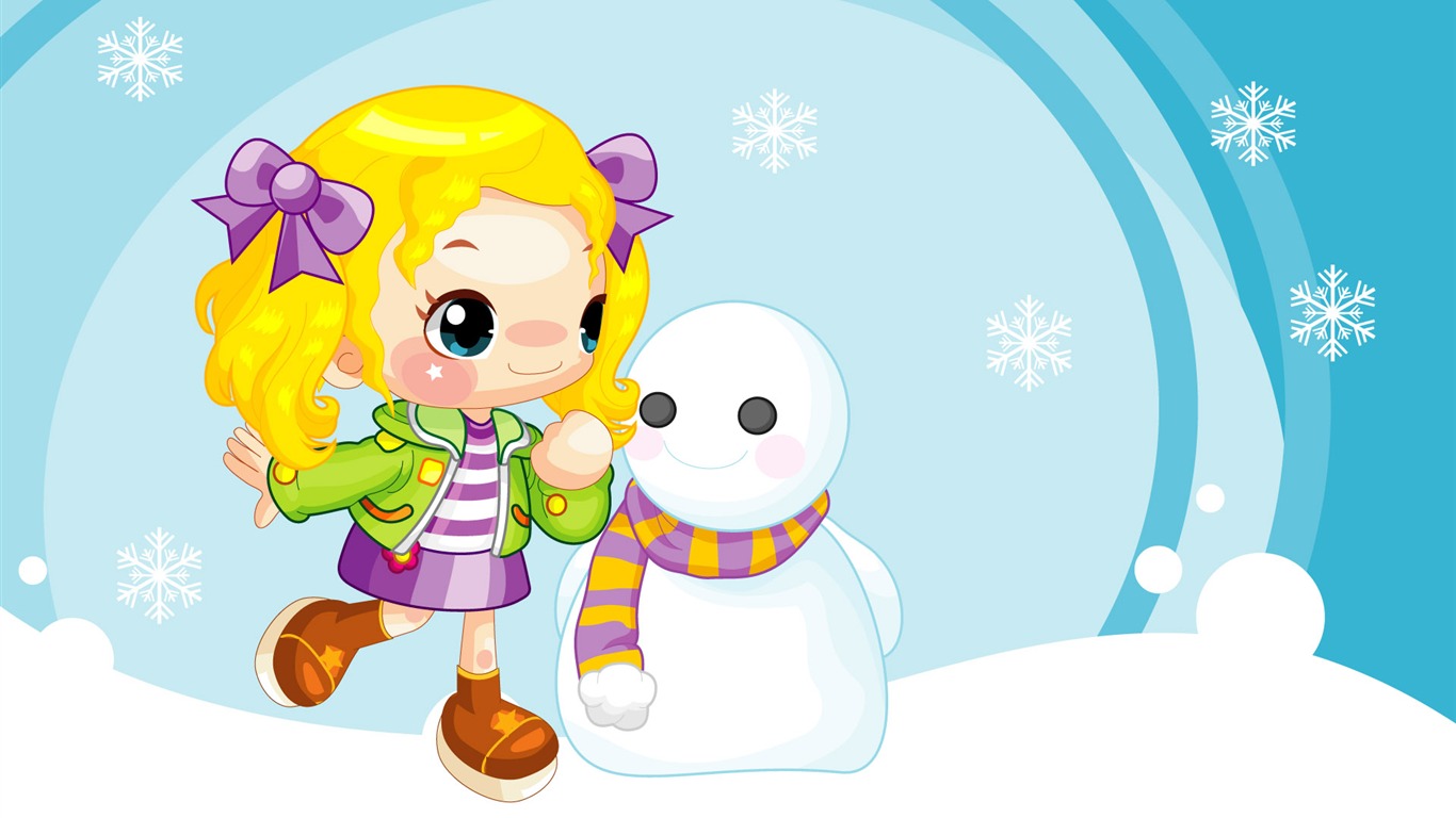 Vector Cartoon Child Wallpaper (1) #10 - 1366x768