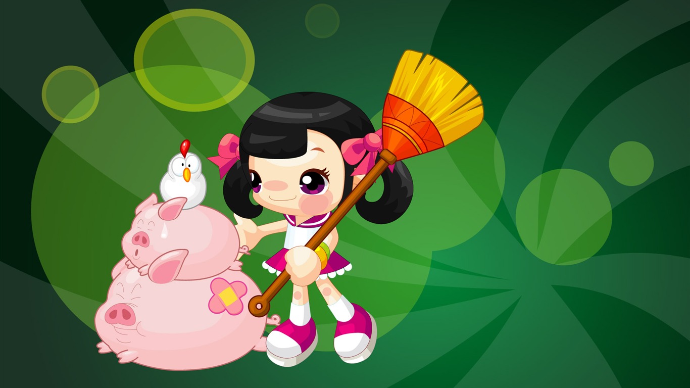 Vector Cartoon Child Wallpaper (1) #20 - 1366x768