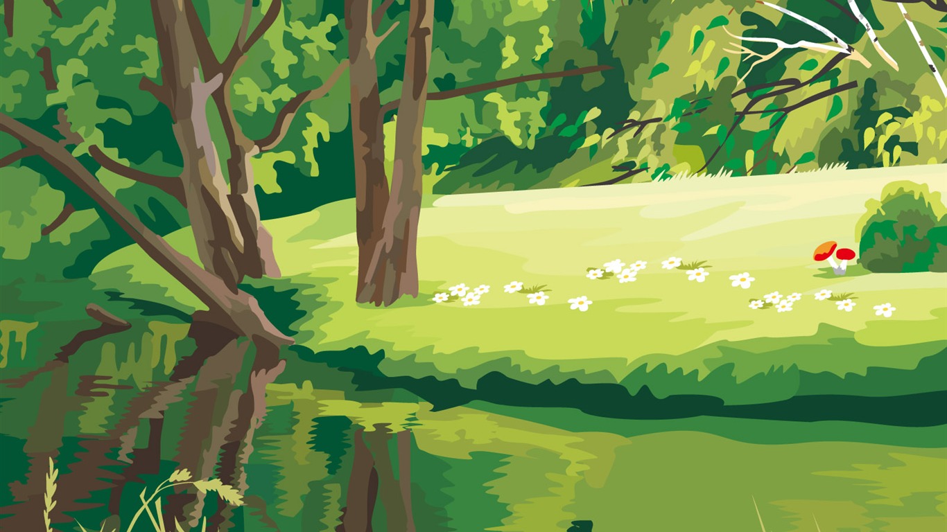 Tapety Vektorové Krajina (1) #20 - 1366x768