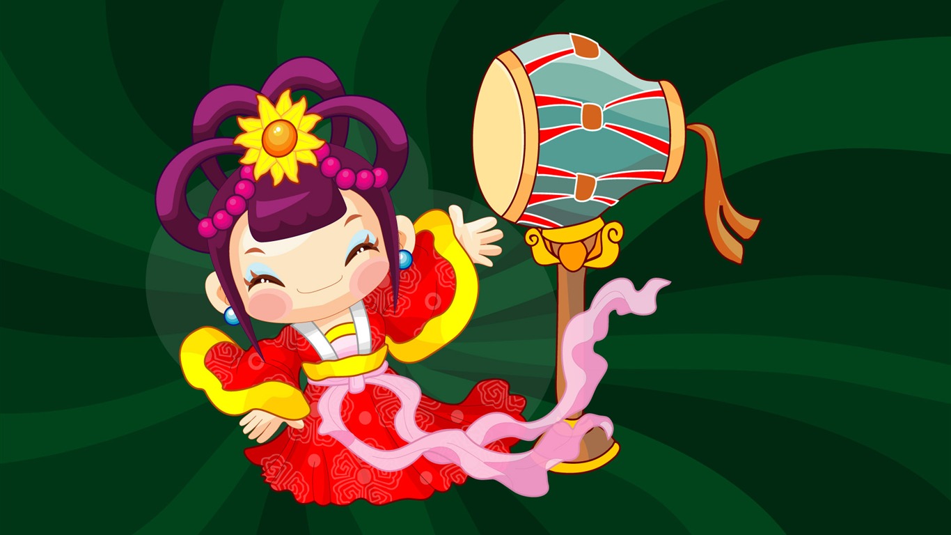 矢量卡通兒童壁紙(二) #12 - 1366x768