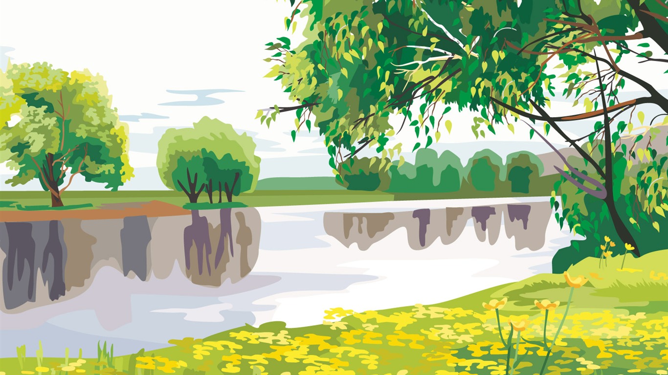 Vector Scenery Bilder (2) #1 - 1366x768