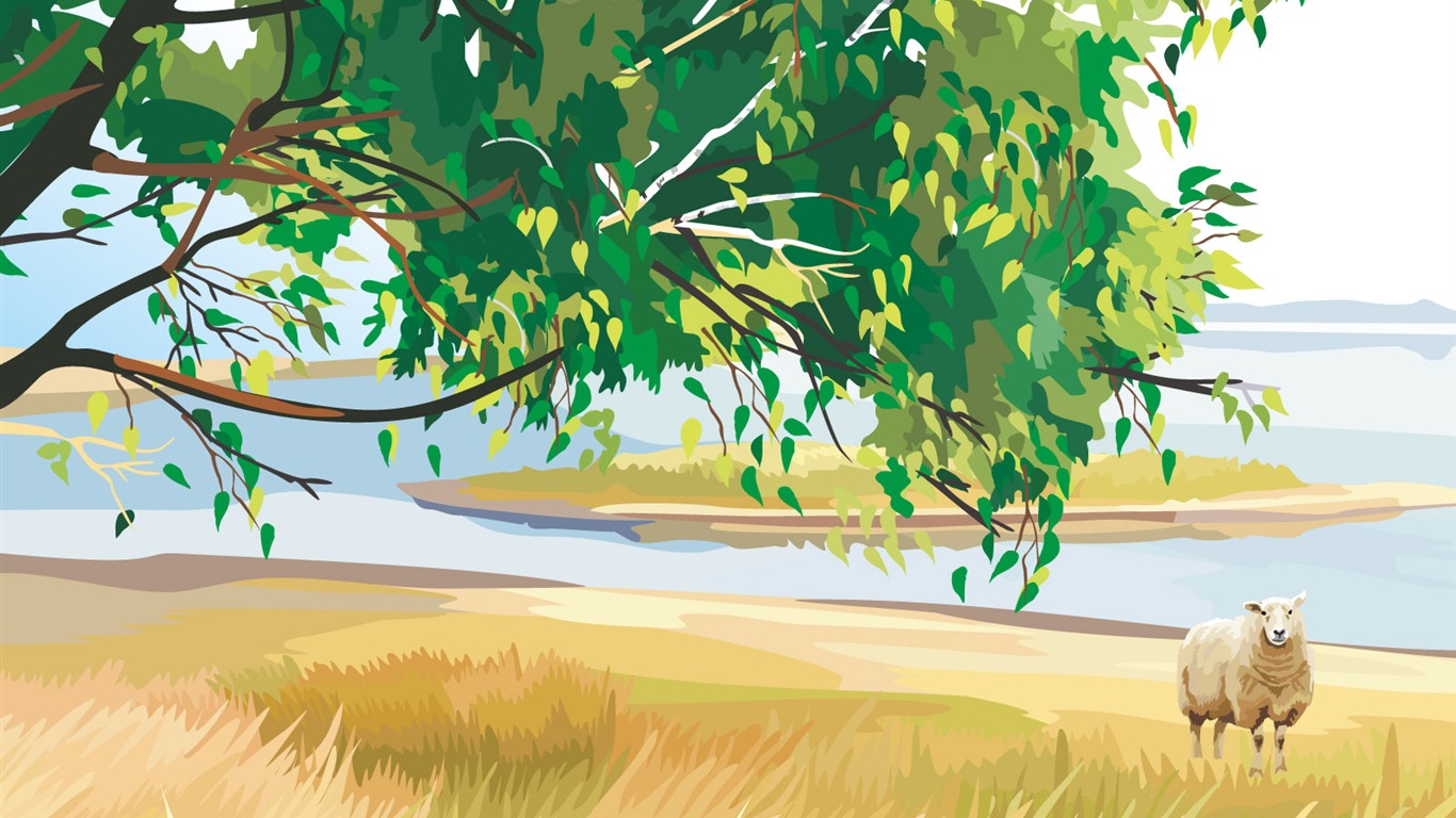 Vector Scenery Bilder (2) #2 - 1366x768