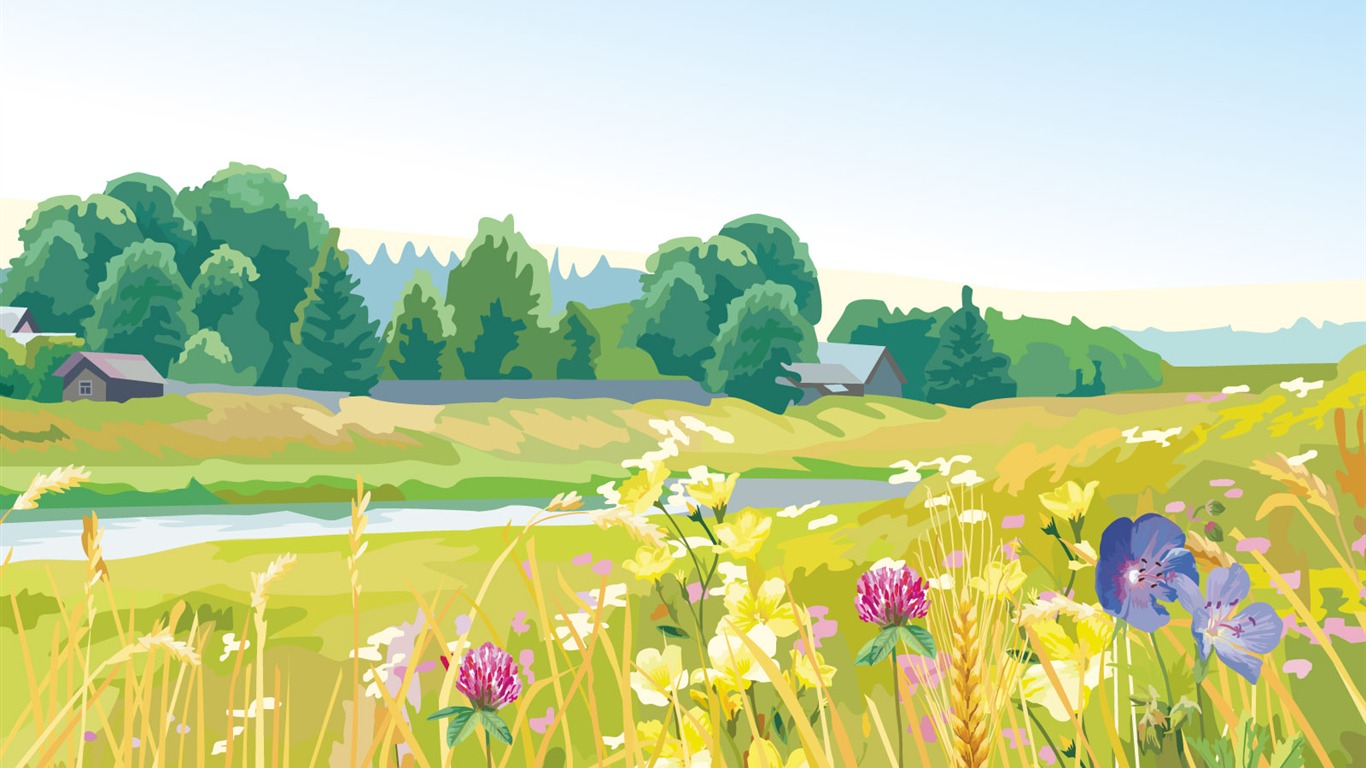 Vector Scenery Bilder (2) #9 - 1366x768