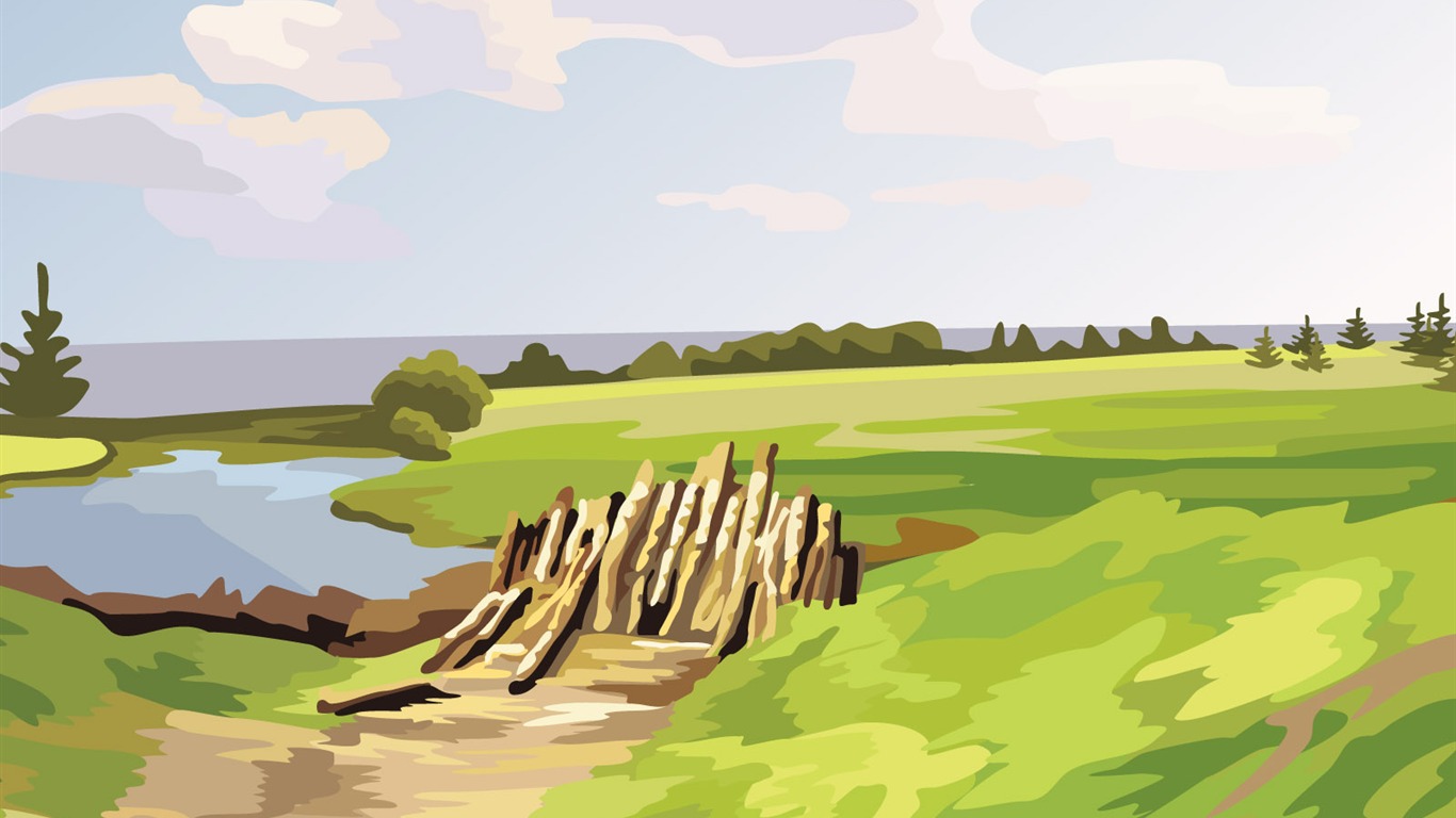 Vector Scenery Bilder (2) #11 - 1366x768