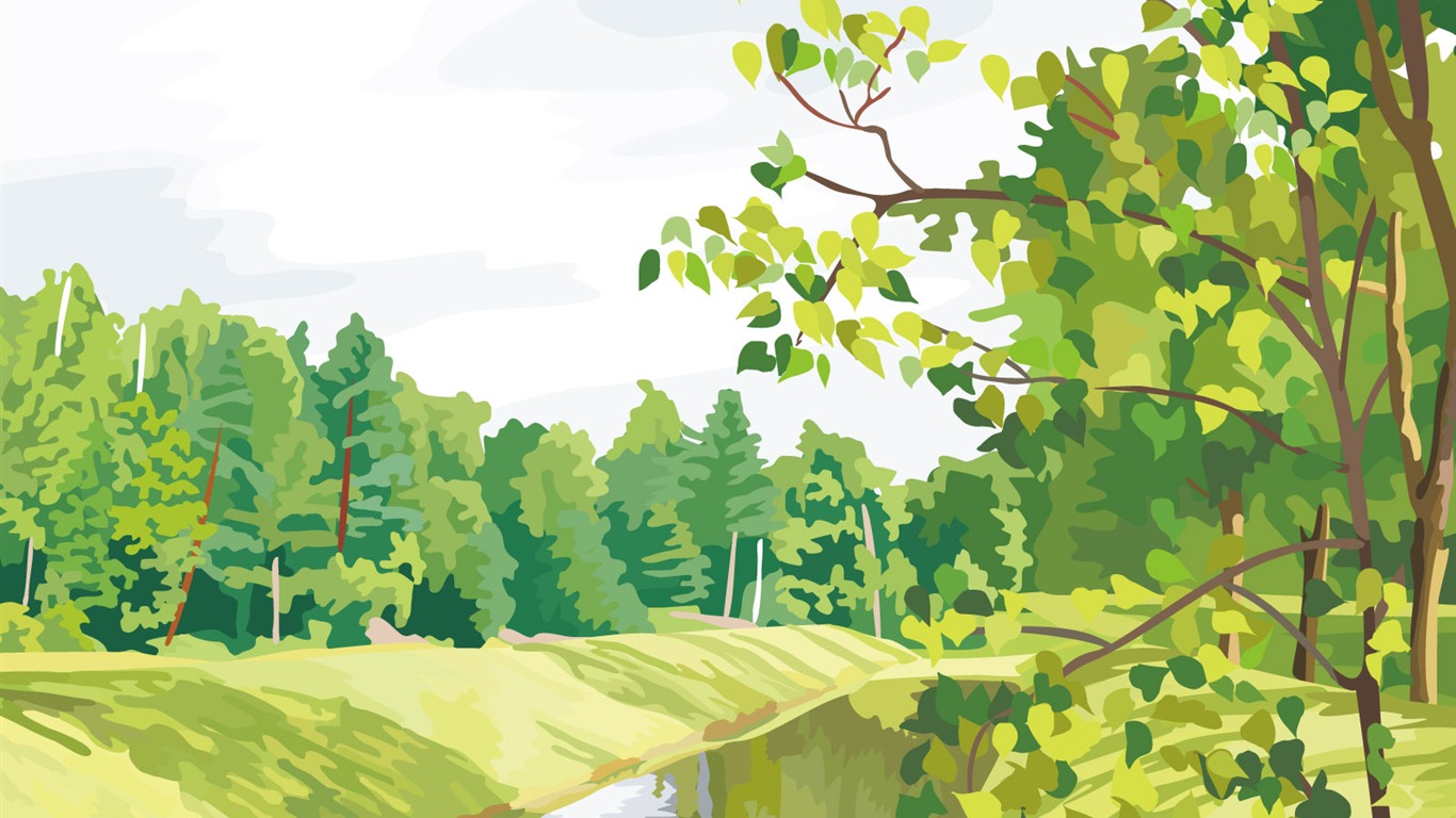 Vector Scenery Bilder (2) #16 - 1366x768