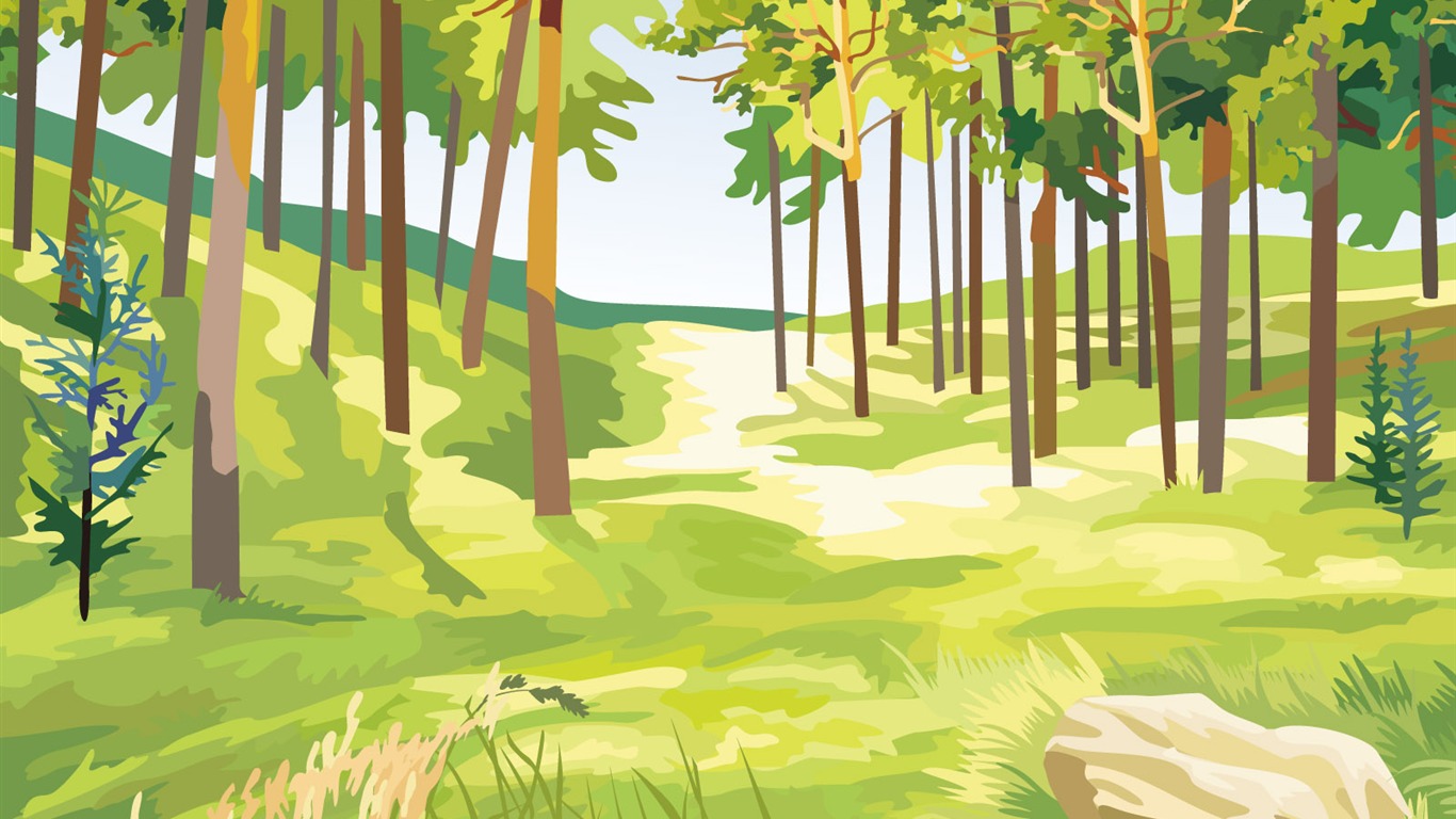 Tapety Vektorové Krajina (3) #15 - 1366x768