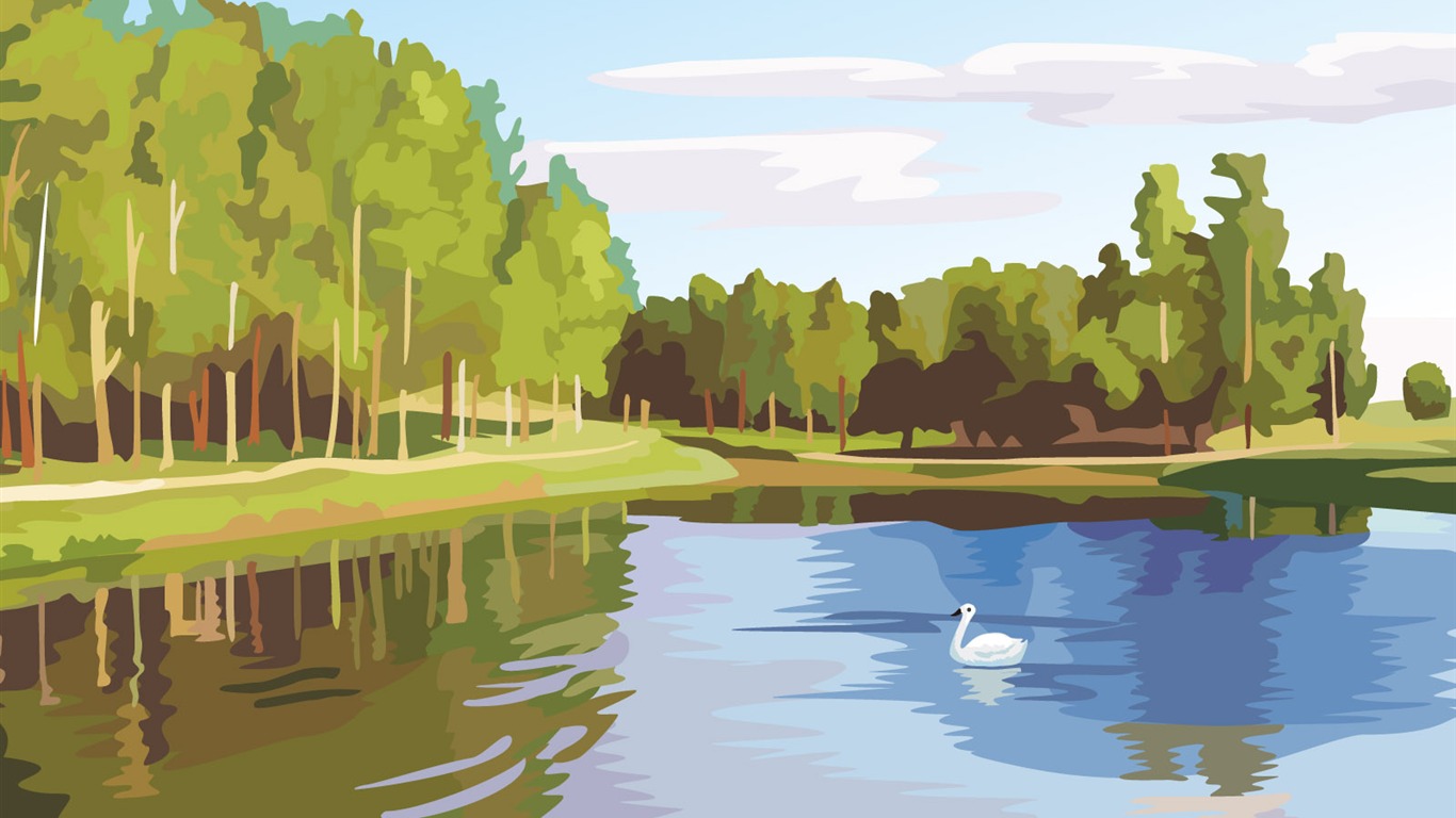 Tapety Vektorové Krajina (4) #10 - 1366x768