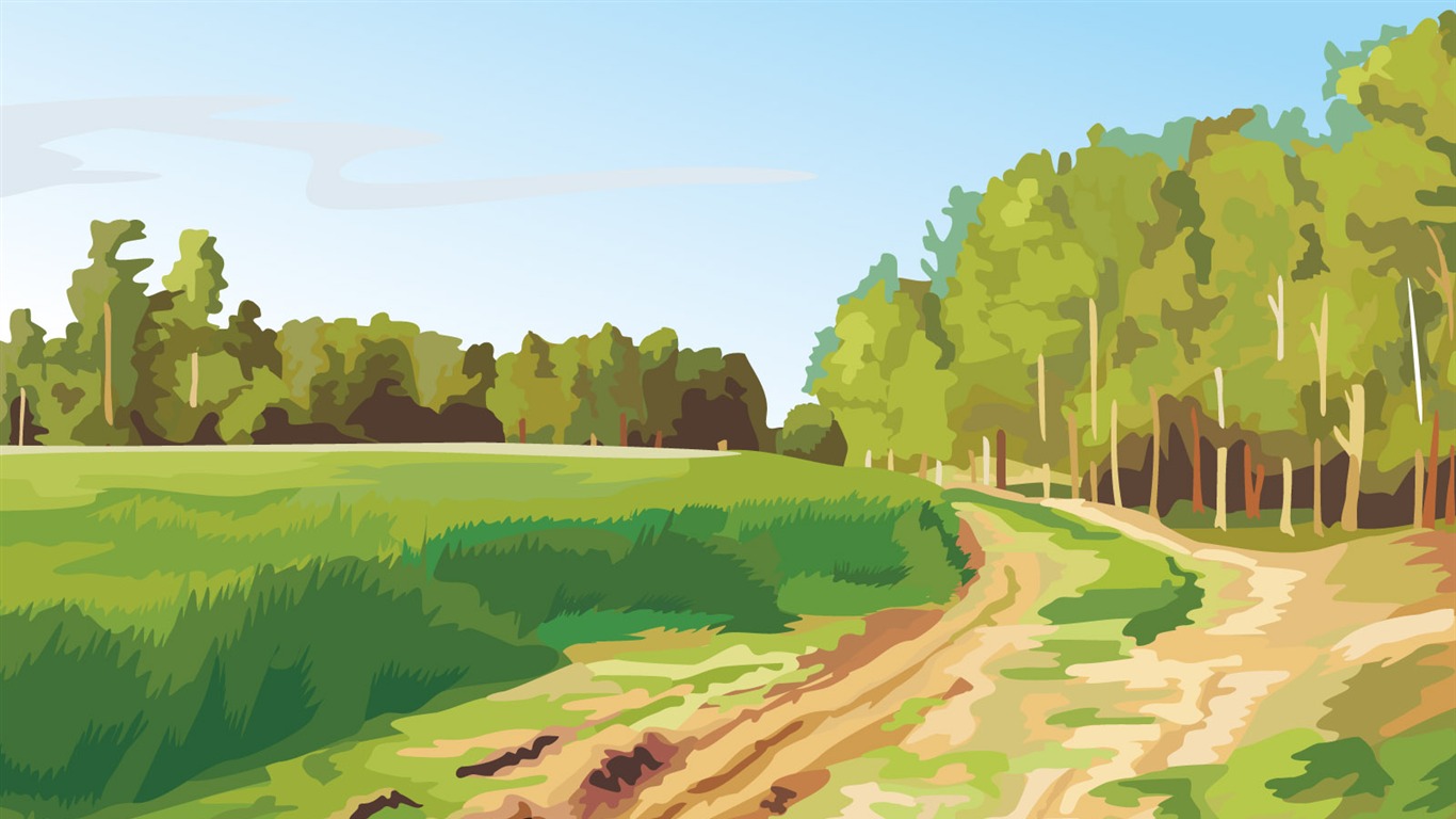 Tapety Vektorové Krajina (4) #11 - 1366x768