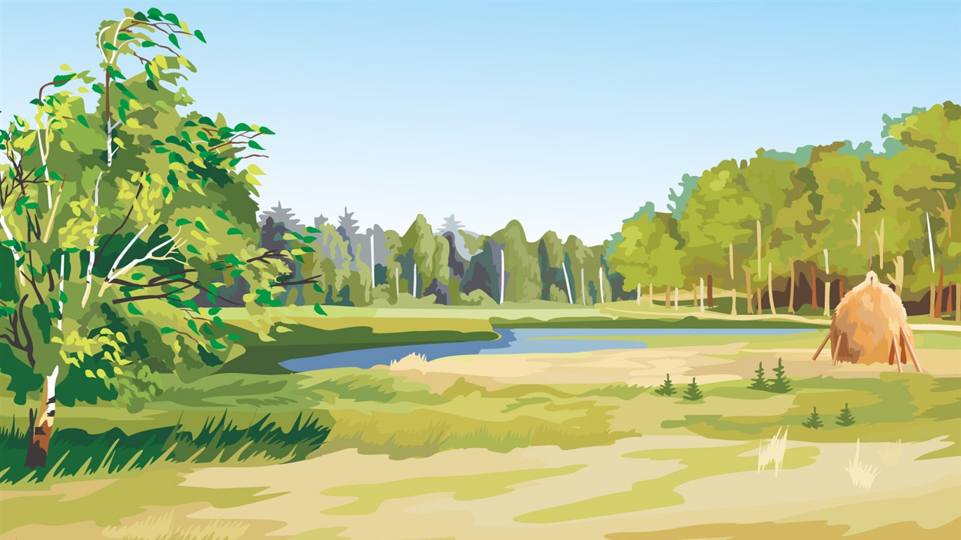 Tapety Vektorové Krajina (4) #14 - 1366x768