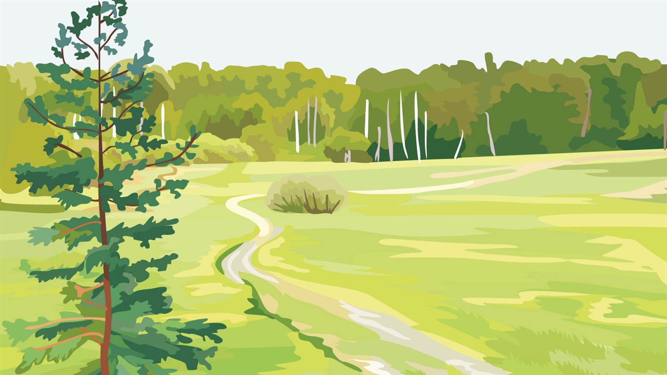 Tapety Vektorové Krajina (4) #17 - 1366x768