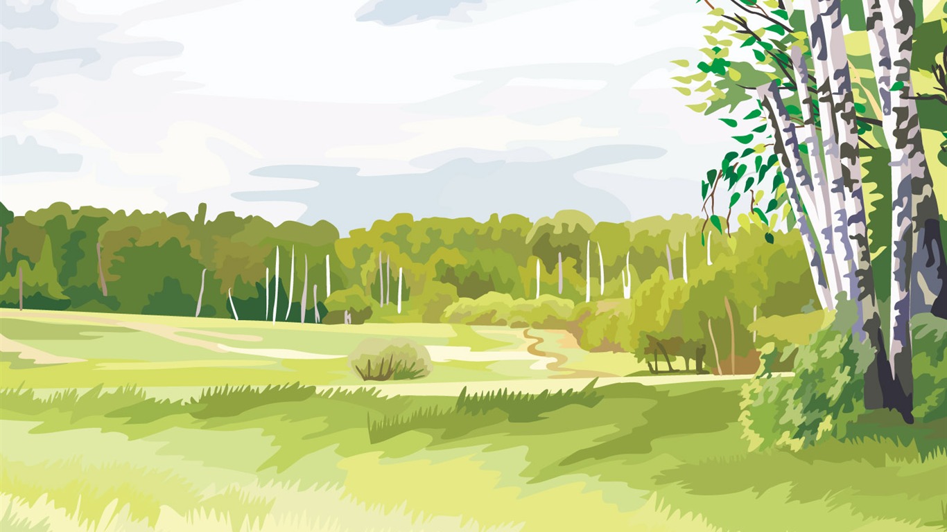 Tapety Vektorové Krajina (4) #18 - 1366x768