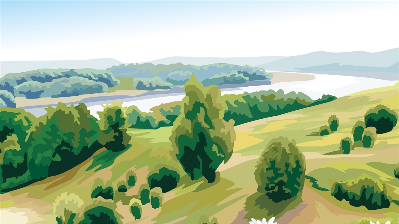 Tapety Vektorové Krajina (4) #20 - 1366x768