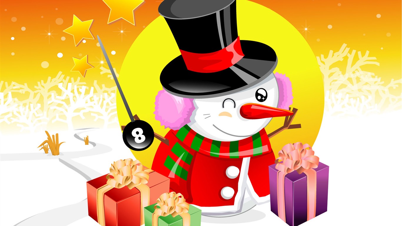 Vector Christmas wallpapers (1) #1 - 1366x768