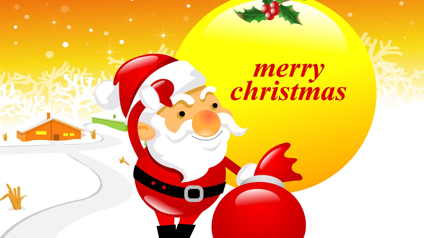 Vector Christmas wallpapers (1) #2 - 1366x768