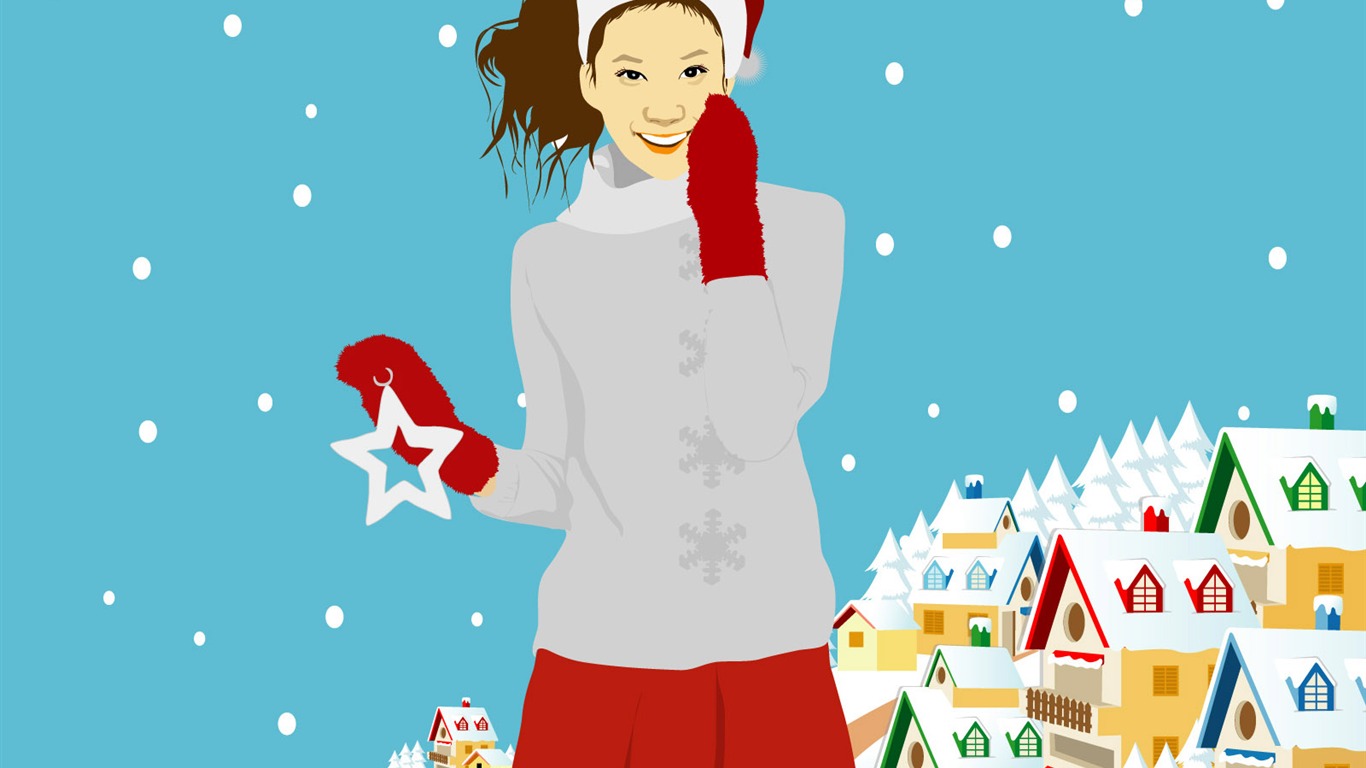 Vector Christmas wallpapers (1) #18 - 1366x768