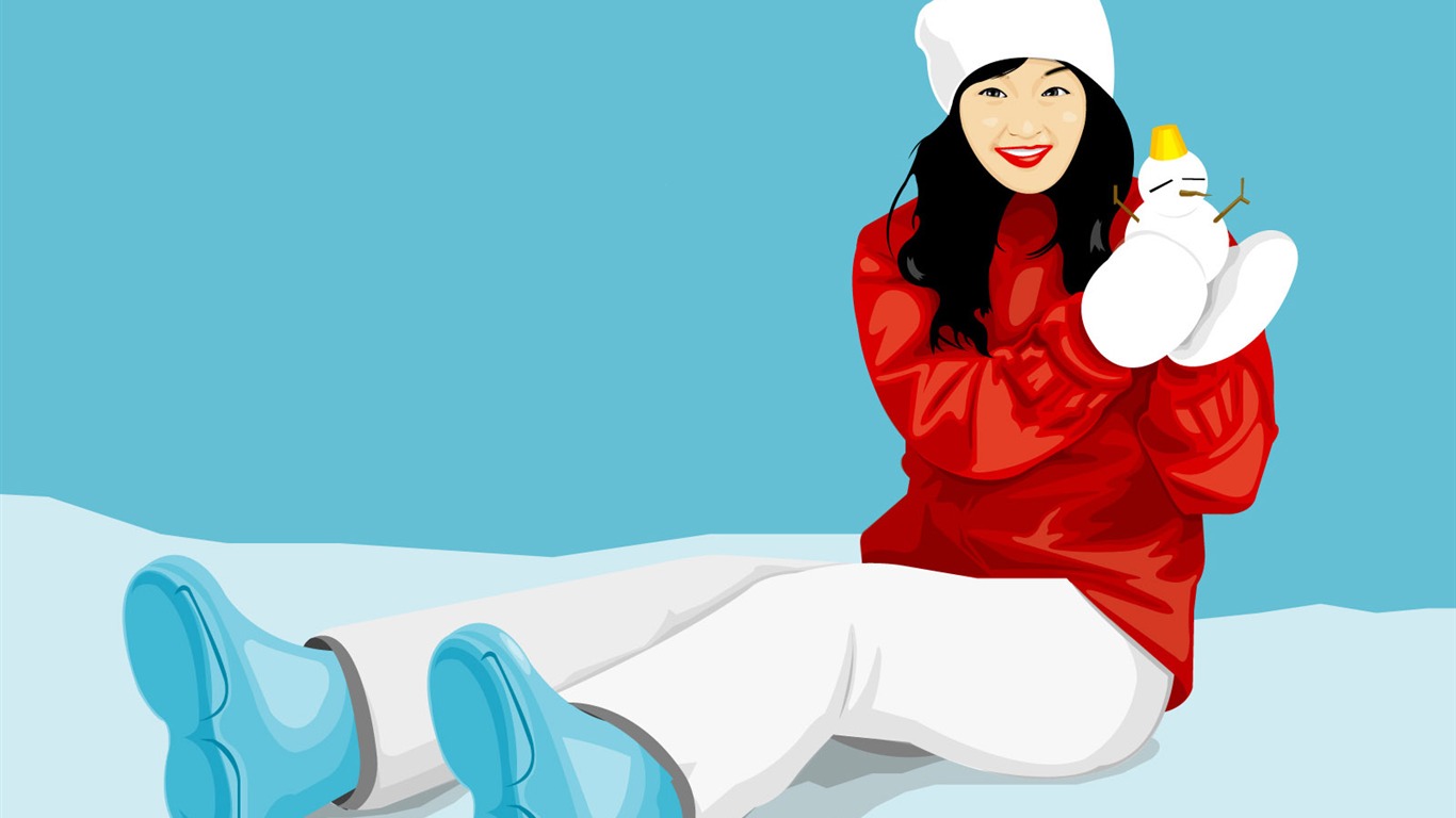Vector Christmas wallpapers (1) #19 - 1366x768