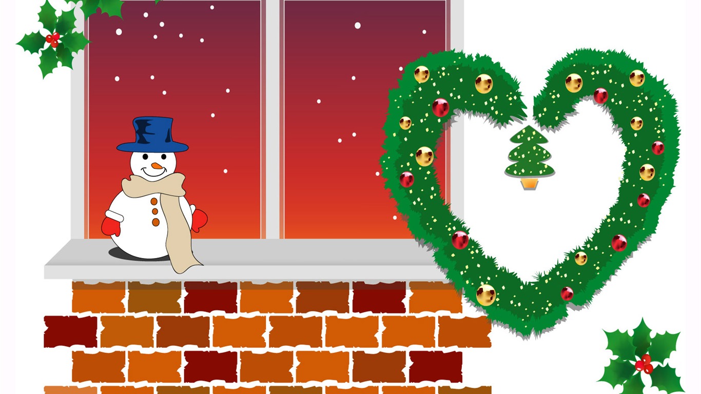 Vector Christmas wallpapers (1) #20 - 1366x768