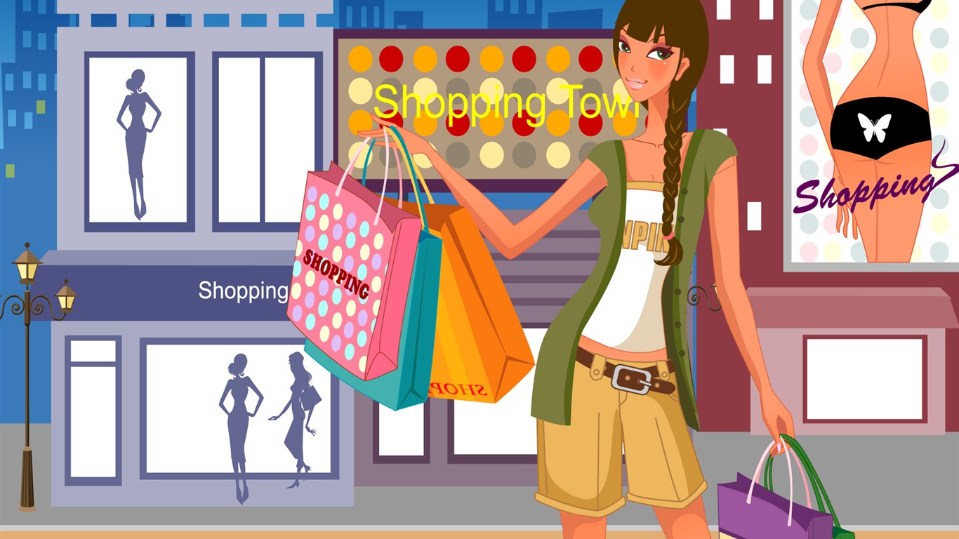 Fashion Shopping Women wallpapers (2) #2 - 1366x768