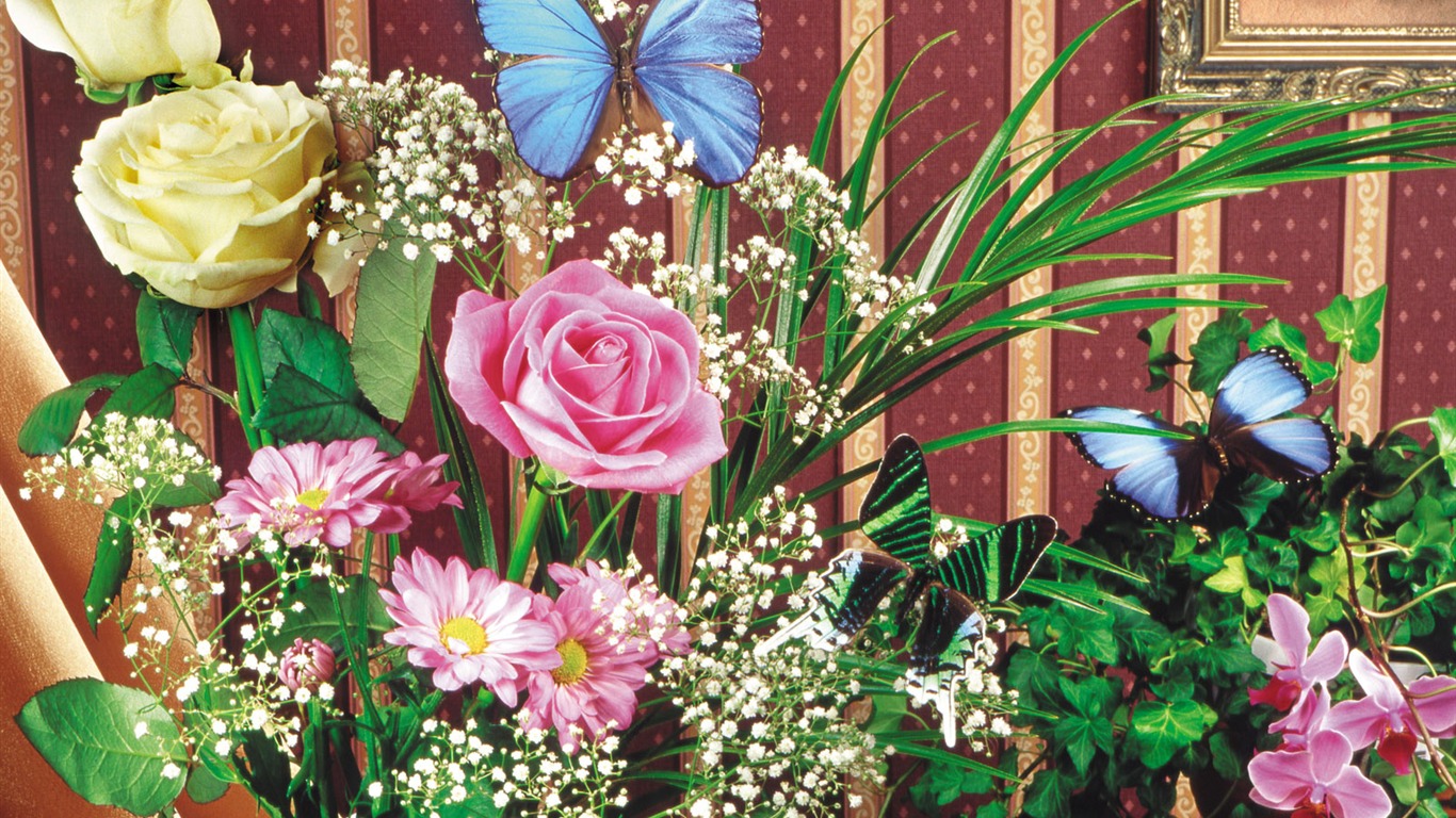 motýli a květiny tapety album (2) #18 - 1366x768