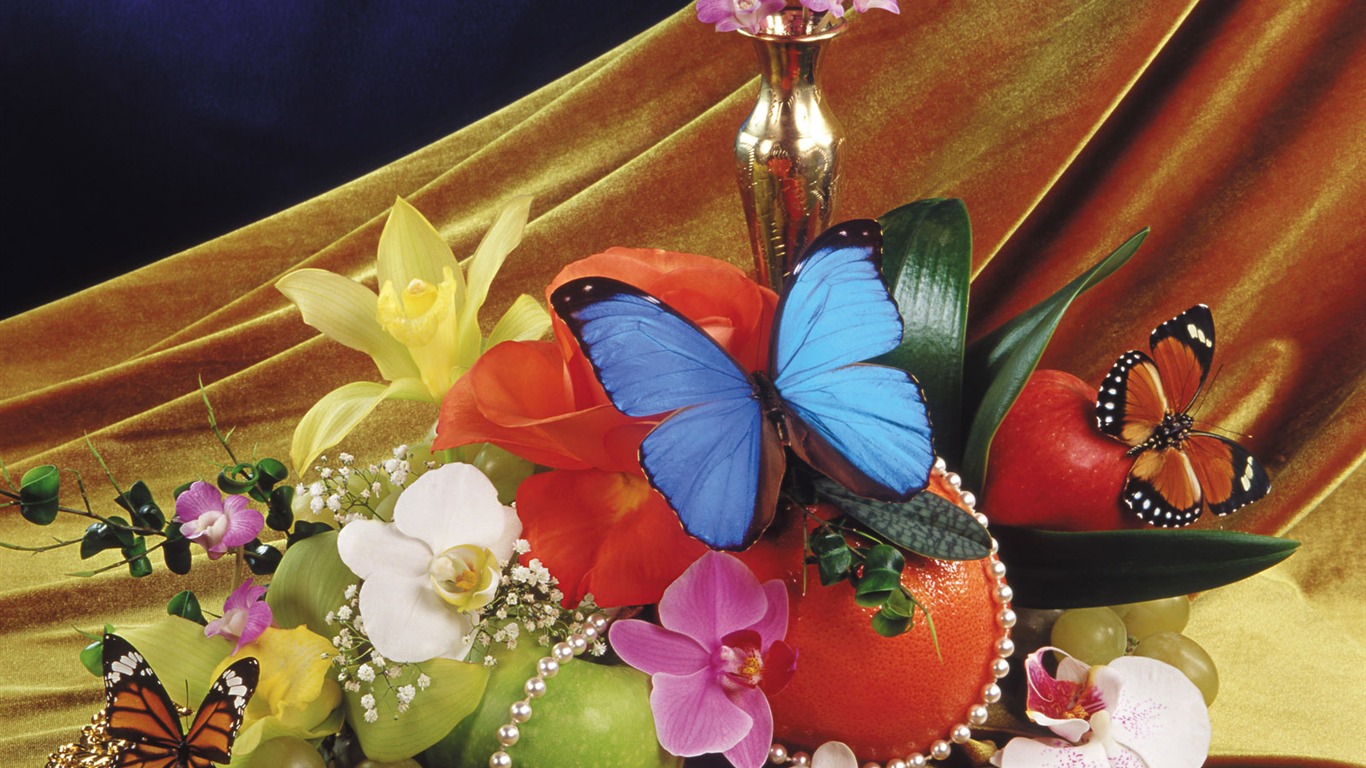 motýli a květiny tapety album (2) #19 - 1366x768