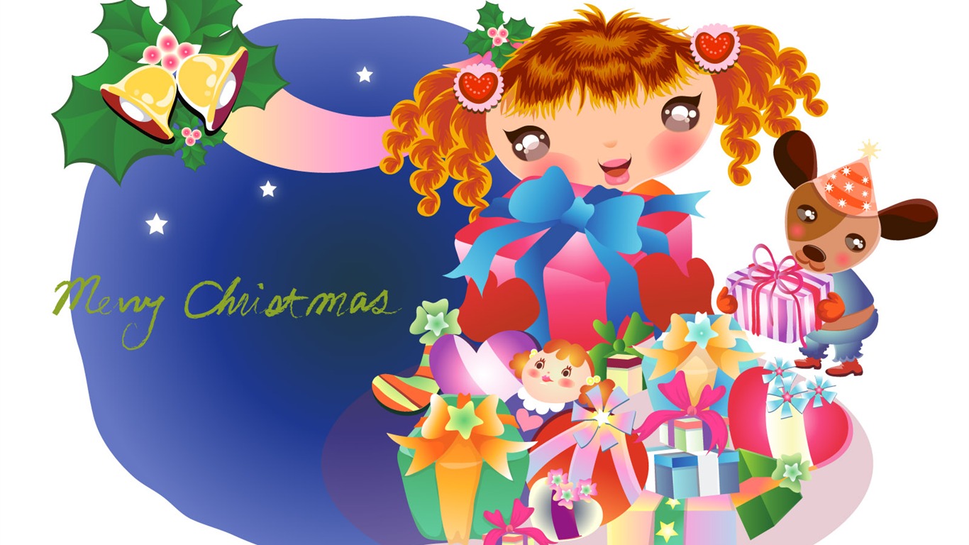 Vectorial de fondos de pantalla de Navidad (2) #1 - 1366x768