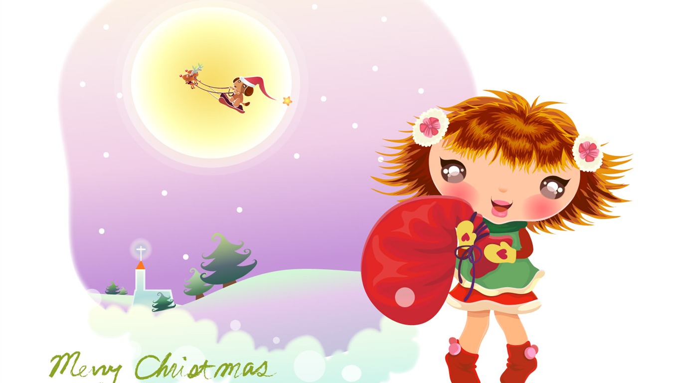 Vectorial de fondos de pantalla de Navidad (2) #9 - 1366x768