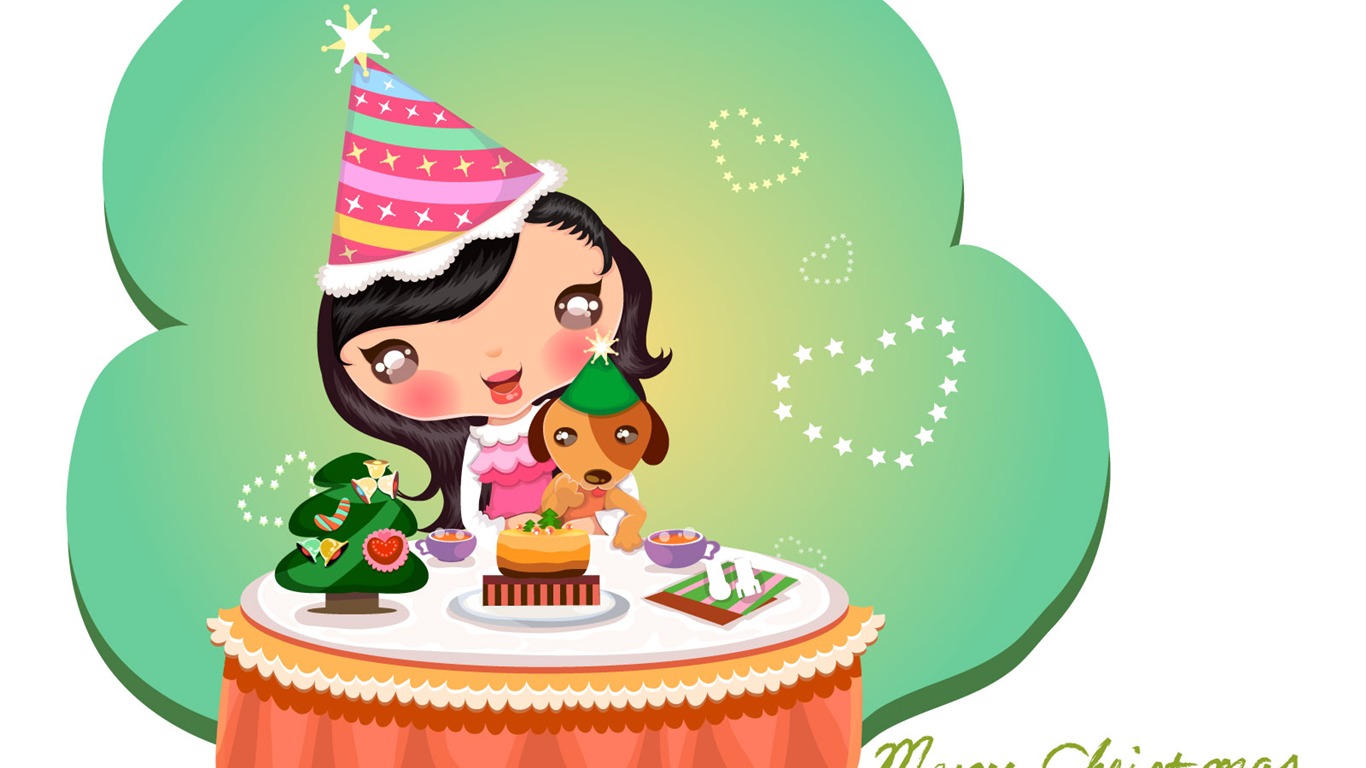 Vector Christmas wallpapers (2) #13 - 1366x768