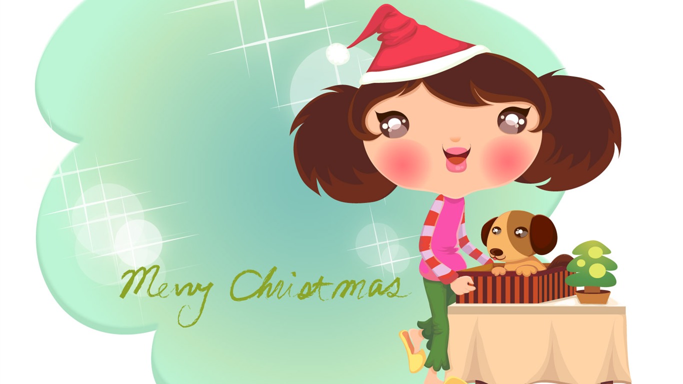 Vector Christmas wallpapers (2) #14 - 1366x768