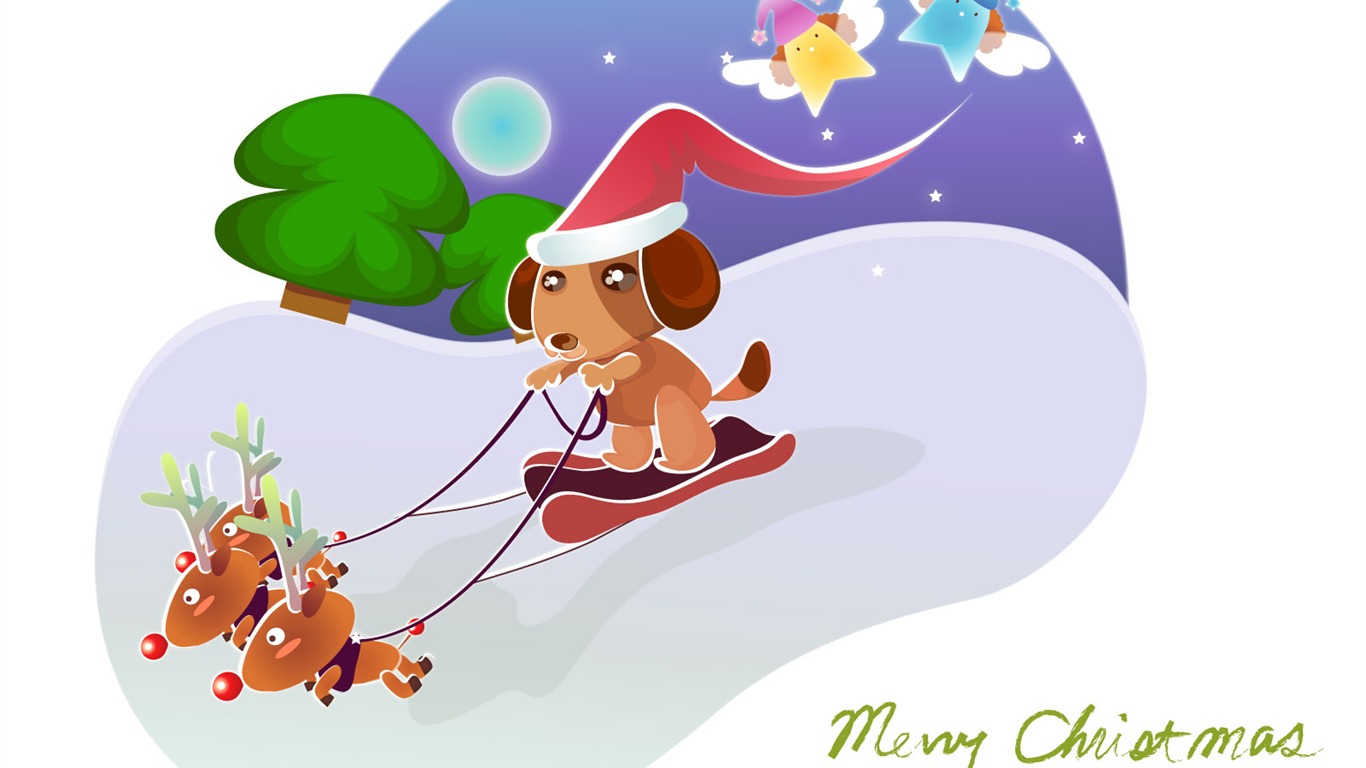 Vectorial de fondos de pantalla de Navidad (2) #15 - 1366x768