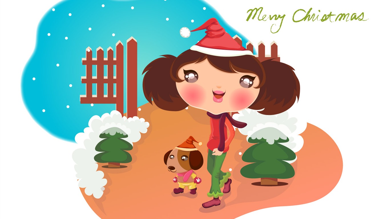 Vectorial de fondos de pantalla de Navidad (2) #17 - 1366x768