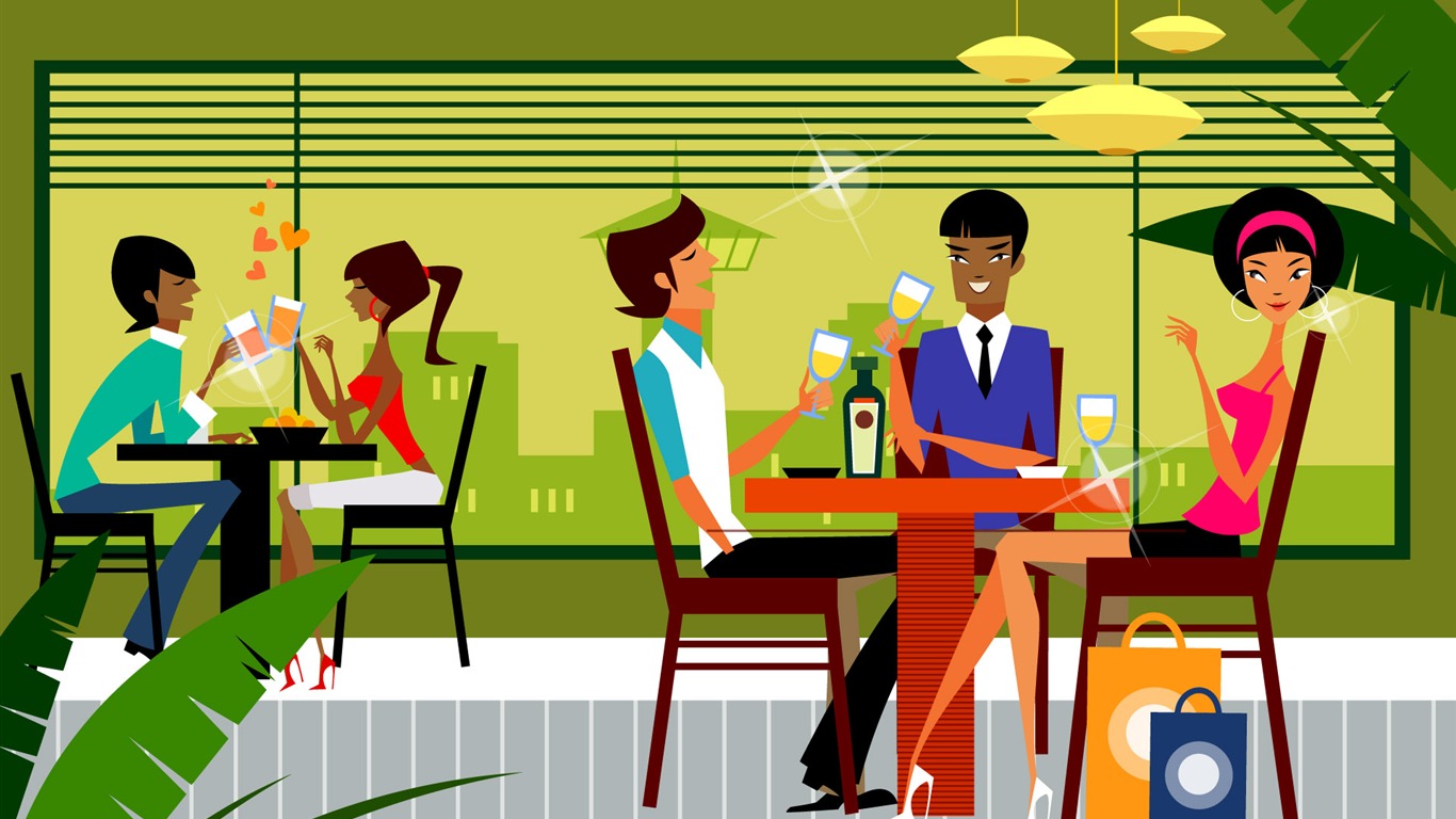 Vector Wallpaper leisure life (1) #12 - 1366x768