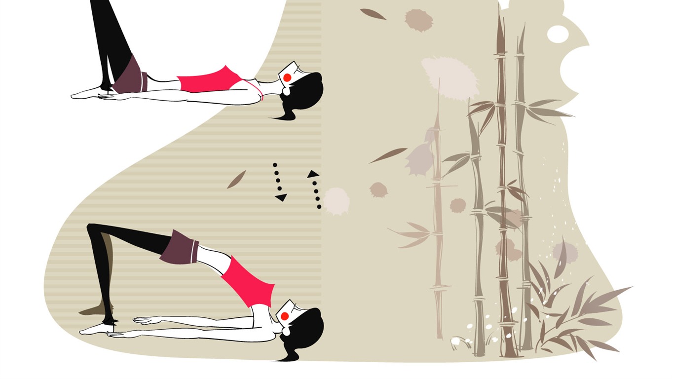 矢量運動女孩壁紙(一) #2 - 1366x768