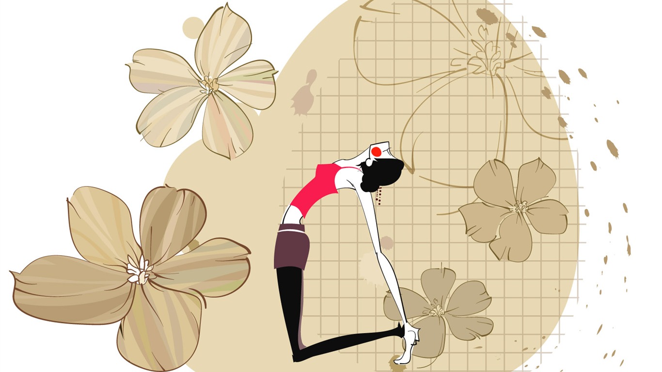 矢量運動女孩壁紙(一) #20 - 1366x768