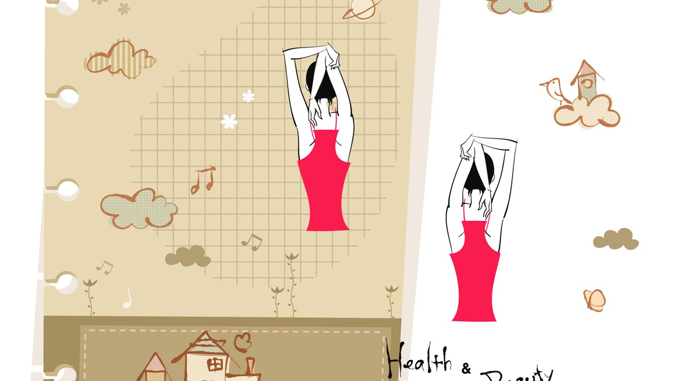矢量運動女孩壁紙(一) #23 - 1366x768