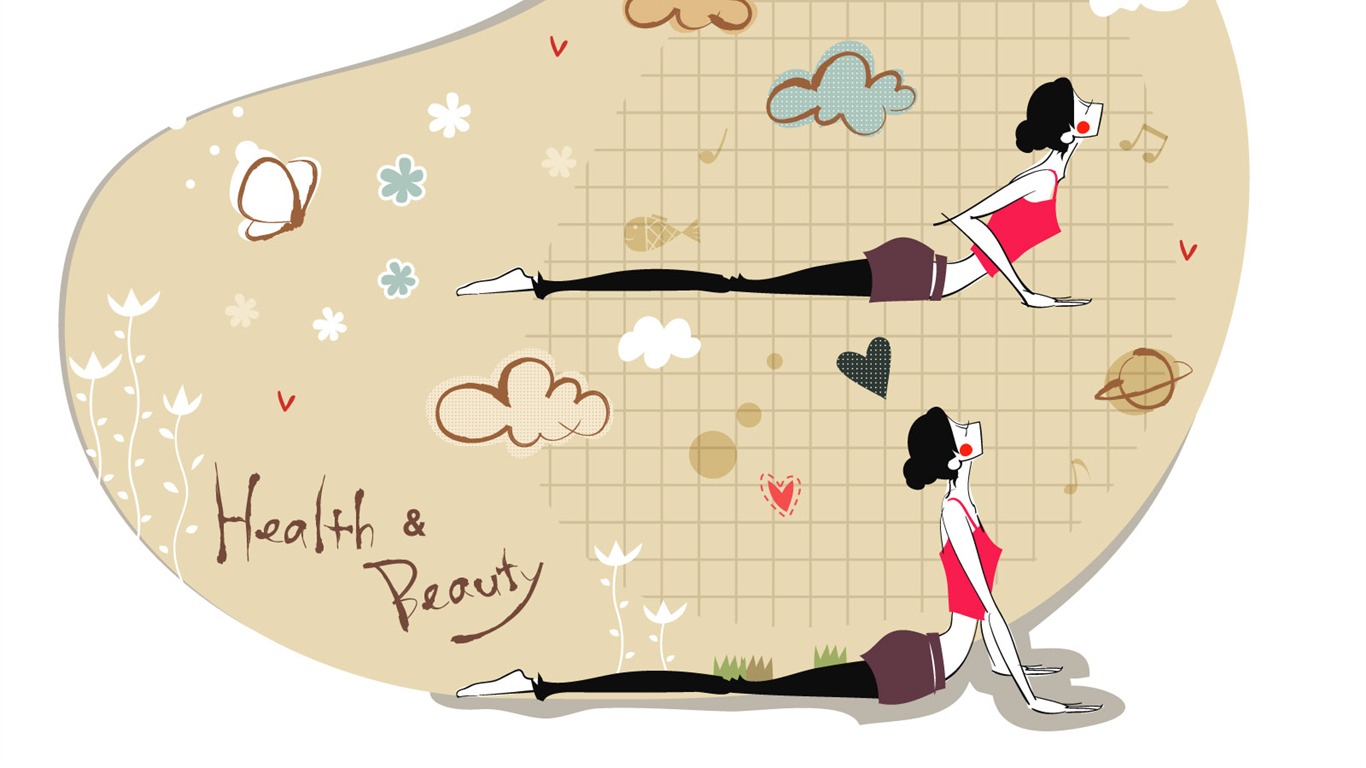 矢量運動女孩壁紙(一) #24 - 1366x768