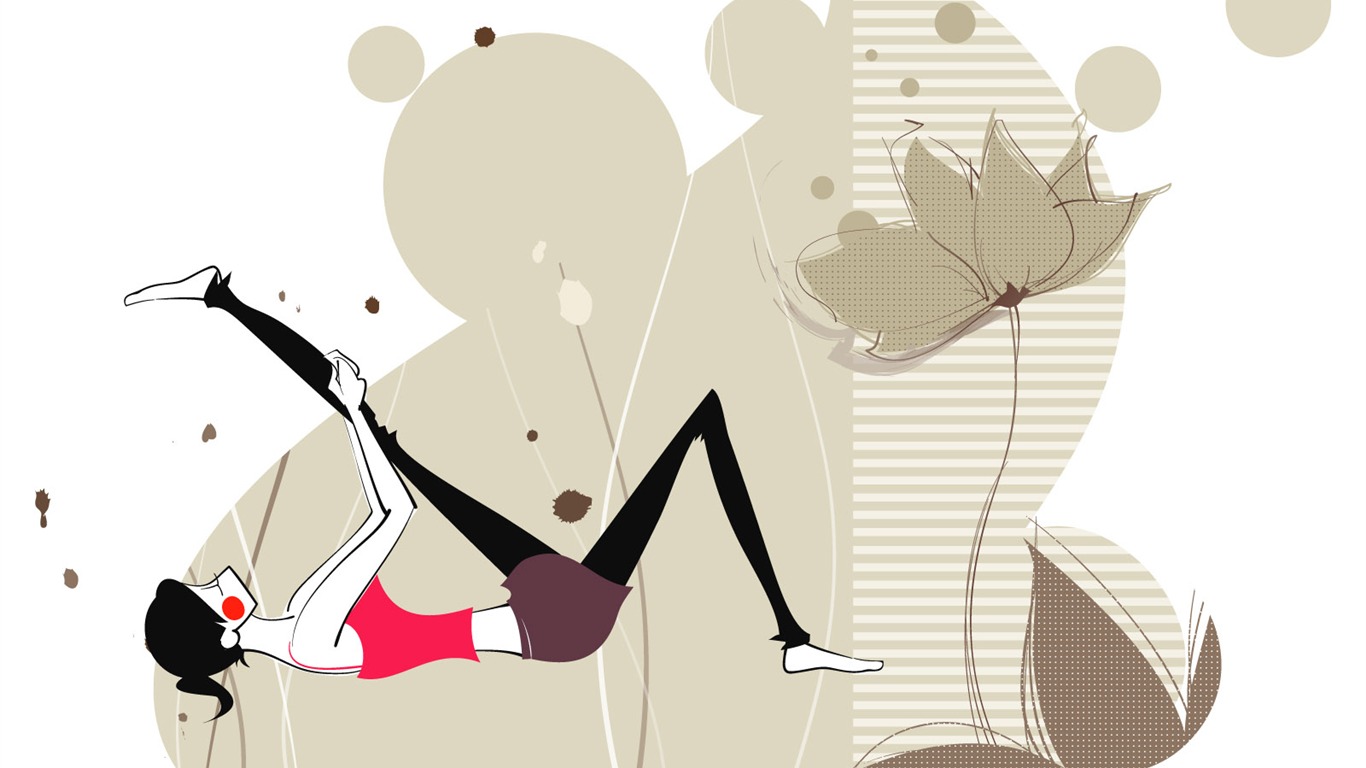 矢量運動女孩壁紙(一) #26 - 1366x768