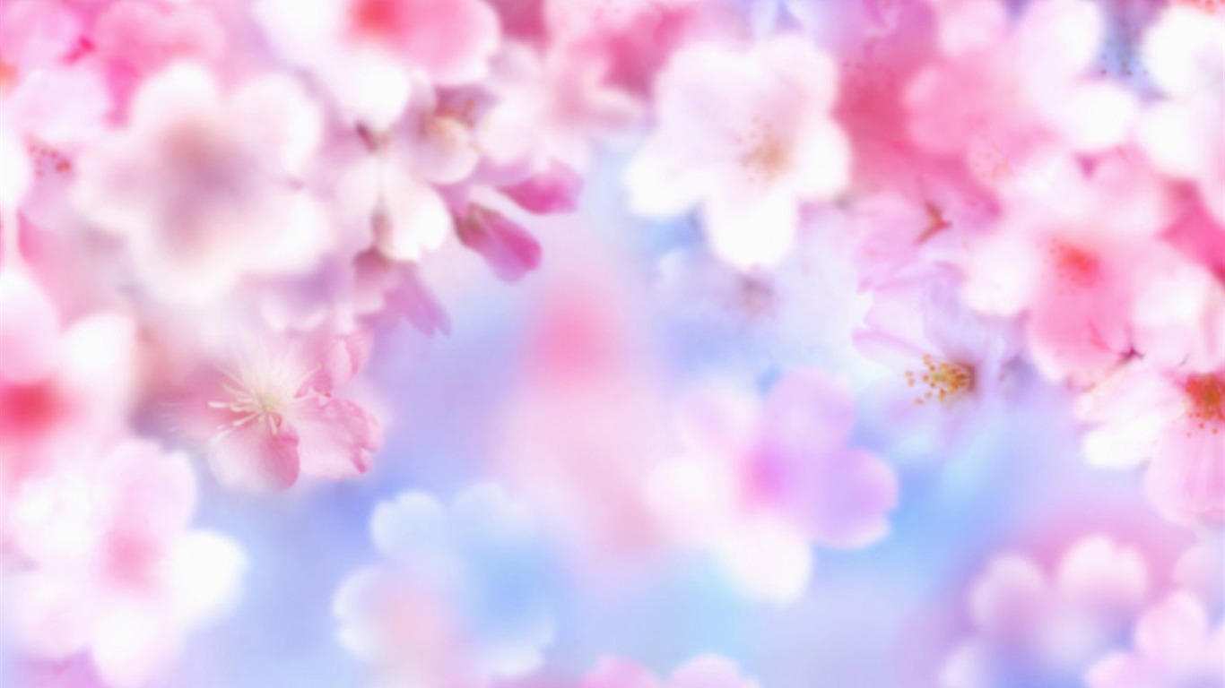 夢幻CG背景花卉壁紙 #3 - 1366x768