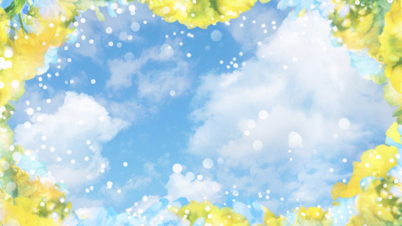 夢幻CG背景花卉壁紙 #15 - 1366x768