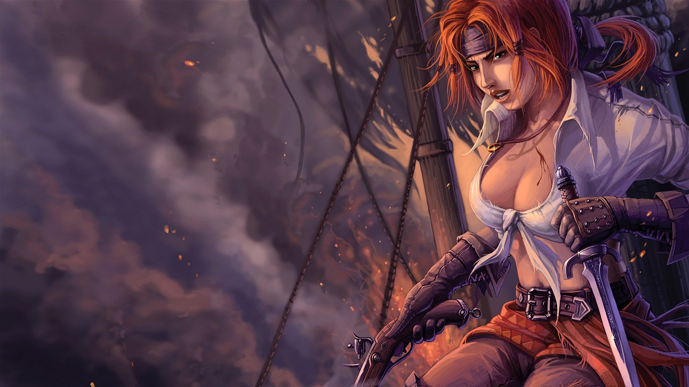 1080 Games Women CG wallpapers (2) #4 - 1366x768